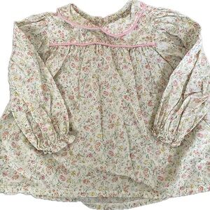 James & Lottie: Adorable Floral Kids Blouse with Pink Trim